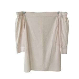 Halogen Off the Shoulder Blouse Pale Pink Sz S/M 3/4 Sleeve Cotton Blend Top